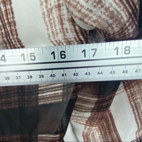 Jack BB Dakota Revolve Brown Cahill Plaid Dress Size Small Long Sleeves Mini NEW - Picture 11 of 16